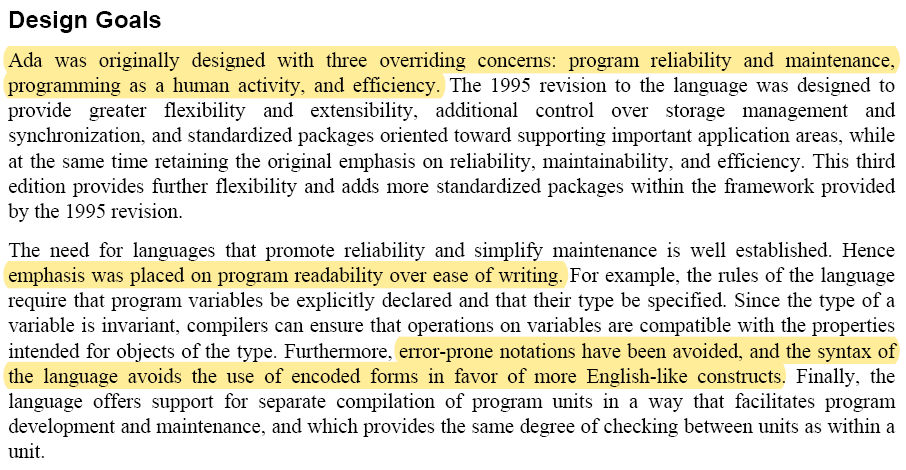Ada 2012 Reference Manual - Pg xii, various highlights